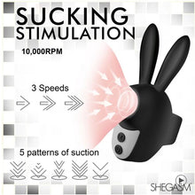 Load image into Gallery viewer, Sucky Bunny Clit Stimulator Black

