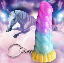 Load image into Gallery viewer, Creature Cocks Mystique Unicorn Silicone Keychain
