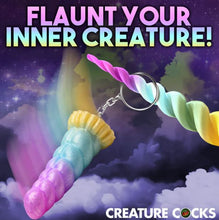 Load image into Gallery viewer, Creature Cocks Mystique Unicorn Silicone Keychain
