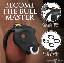 Load image into Gallery viewer, Master Series Bull Chastity Cage Black
