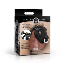Load image into Gallery viewer, Master Series Bull Chastity Cage Black
