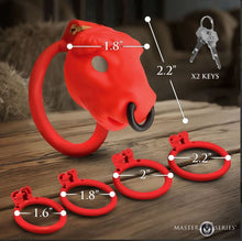 Load image into Gallery viewer, Master Series Bull Chastity Cage Red

