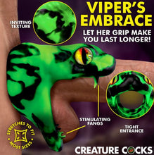 Load image into Gallery viewer, Creature Cock Master Cobra Silicone Cock Ring Green
