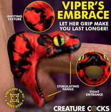Load image into Gallery viewer, Creature Cock Master Cobra Silicone Cock Ring Red
