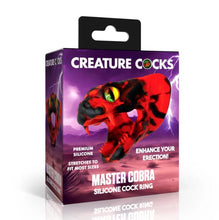 Load image into Gallery viewer, Creature Cock Master Cobra Silicone Cock Ring Red
