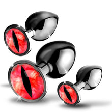 Load image into Gallery viewer, Creature Cock Sinister Eye Metal Butt Plug Set
